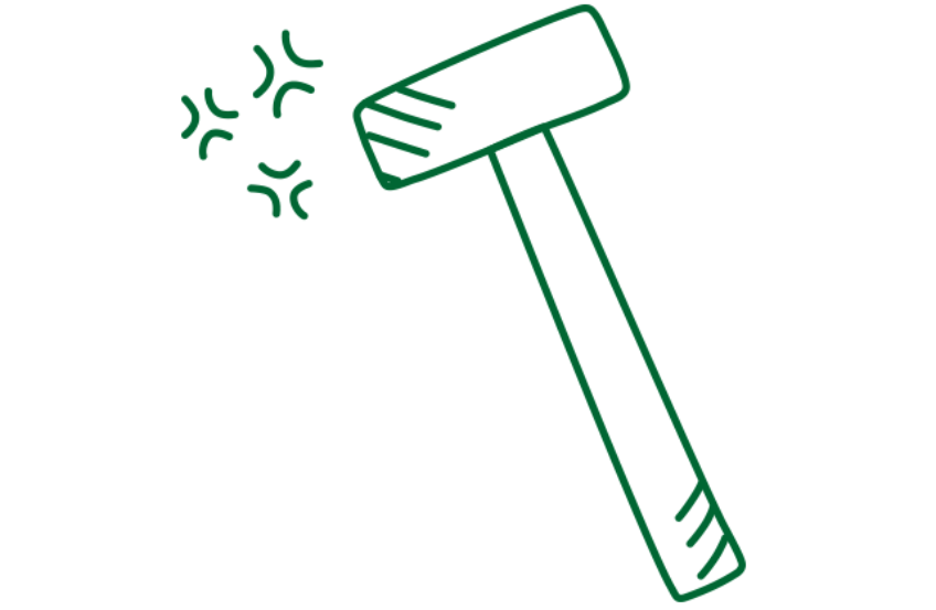 Wohnungshaftpflicht - gezeichneter Hammer